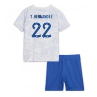 Frankreich Theo Hernandez #22 Fußballbekleidung Auswärtstrikot Kinder WM 2022 Kurzarm (+ kurze hosen)